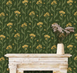 Load image into Gallery viewer, Green Victorian dark floral wallpaper
