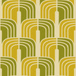 Load image into Gallery viewer, Green and orange Mid-century modern retro peel and stick wallpaper
