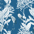 Load image into Gallery viewer, Blue Chinoiserie Victorian bird peel and stick wallpaper
