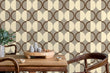 Load image into Gallery viewer, Mid-century Modern geometric peel and stick wallpaper
