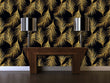 Load image into Gallery viewer, Gold and black Art Deco feather peel and stick wallpaper
