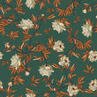Load image into Gallery viewer, Green and orange Victorian floral peel and stick wallpaper
