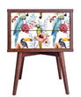 Load image into Gallery viewer, Mid-Century Modern tropical bird and flowers fabric peel and stick wallpaper
