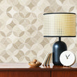 Load image into Gallery viewer, Mid Century geometric brown peel and stick wallpaper
