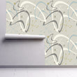 Load image into Gallery viewer, Vintage Mid-century modern grey peel and stick fabric wallpaper
