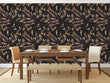 Load image into Gallery viewer, Black and gold leaves peel and stick wallpaper
