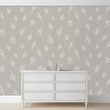 Load image into Gallery viewer, Grey botanical leaf fabric peel and stick wallpaper
