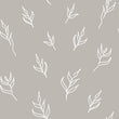 Load image into Gallery viewer, Grey botanical leaf fabric peel and stick wallpaper
