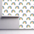 Load image into Gallery viewer, Kids Scandinavian rainbow fabric blend peel and stick wallpaper
