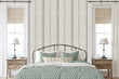 Load image into Gallery viewer, Linen striped farmhouse cottage fabric blend peel and stick wallpaper
