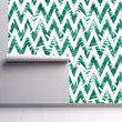 Load image into Gallery viewer, Geometric palm leaves tropical fabric peel and stick wallpaper
