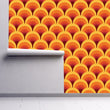 Load image into Gallery viewer, Orange geometric Mid-century modern peel and stick wallpaper
