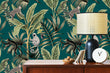 Load image into Gallery viewer, Mid-century modern chinoiserie botanical peel and stick wallpaper
