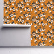 Load image into Gallery viewer, Vintage retro orange floral peel and stick wallpaper
