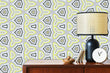 Load image into Gallery viewer, Vintage retro Mid-century Modern geometric yellow and brown fabric blend peel and stick wallpaper
