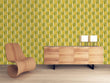 Load image into Gallery viewer, Green and orange Mid-century modern retro peel and stick wallpaper
