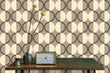 Load image into Gallery viewer, Mid-century Modern geometric peel and stick wallpaper
