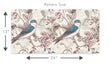 Load image into Gallery viewer, Chinoiseries Victorian bird floral peel and stick wallpaper pattern size graphic
