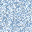 Load image into Gallery viewer, Victorian botanical blue birds floral fabric peel and stick wallpaper
