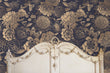 Load image into Gallery viewer, Victorian antique dark floral blue and gold peel and stick wallpaper
