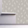Load image into Gallery viewer, Grey botanical leaf fabric peel and stick wallpaper
