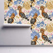 Load image into Gallery viewer, Victorian chinoiserie bird floral peel and stick wallpaper

