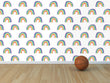 Load image into Gallery viewer, Kids Scandinavian rainbow fabric blend peel and stick wallpaper
