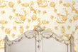Load image into Gallery viewer, Brown and pink Victorian floral fabric blend peel and stick wallpaper
