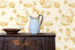 Load image into Gallery viewer, Brown and pink Victorian floral fabric blend peel and stick wallpaper
