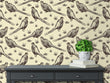 Load image into Gallery viewer, Victorian pheasants illustrated fabric blend peel and stick wallpaper
