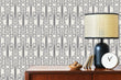 Load image into Gallery viewer, Grey antique Art Nouveau fabric blend peel and stick wallpaper
