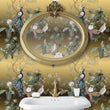 Load image into Gallery viewer, Victorian gold peacock Chinoiseries peel and stick wallpaper
