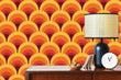 Load image into Gallery viewer, Orange geometric Mid-century modern peel and stick wallpaper
