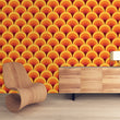 Load image into Gallery viewer, Orange geometric Mid-century modern peel and stick wallpaper
