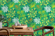 Load image into Gallery viewer, Botanical Wallpaper, Garden Wallpaper, Nursery Wallpaper Girl, Green Wallpaper, Peel and Stick Wallpaper, Fabric Wallpaper

