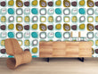 Load image into Gallery viewer, Mid-century modern retro vintage geometric peel and stick wallpaper
