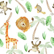 Load image into Gallery viewer, Zoo safari animals boy nursery peel and stick wallpaper
