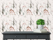 Load image into Gallery viewer, Deer and rabbit woodland animals peel and stick wallpaper
