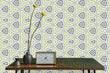Load image into Gallery viewer, Vintage retro Mid-century Modern geometric yellow and brown fabric blend peel and stick wallpaper
