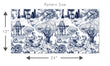 Load image into Gallery viewer, Blue English antique toile fabric blend peel and stick wallpaper

