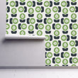 Load image into Gallery viewer, Vintage floral Mid-century Modern blue and green peel and stick wallpaper
