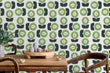 Load image into Gallery viewer, Vintage floral Mid-century Modern blue and green peel and stick wallpaper

