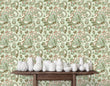 Load image into Gallery viewer, Girl room paisley pink and green peel and stick wallpaper
