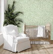 Load image into Gallery viewer, Green botanical leaves cottage farmhouse textured fabric peel and stick wallpaper
