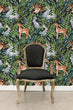 Load image into Gallery viewer, Woodland animals deer and rabbit forest kids fabric peel and stick wallpaper
