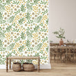 Load image into Gallery viewer, Farmhouse country botanical floral purple, orange and green peel and stick wallpaper

