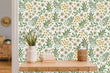 Load image into Gallery viewer, Farmhouse country botanical floral purple, orange and green peel and stick wallpaper
