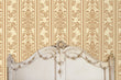 Load image into Gallery viewer, Antique damask striped fabric blend peel and stick wallpaper
