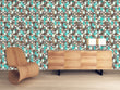 Load image into Gallery viewer, Retro vintage Mid-century modern blue and brown peel and stick wallpaper
