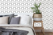 Load image into Gallery viewer, Geometric Wallpaper, Mid Century Modern Wallpaper, Grey Wallpaper, Peel and Stick Wallpaper, Kids Room Wallpaper, Fabric Wallpaper
